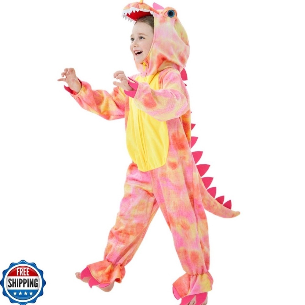 Pink and Yellow T-Rex Kids Costume - Size S 3-4 years​​